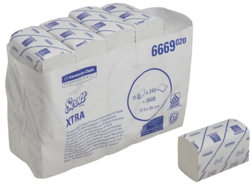 Полотенца бумажные 240шт kimberly-clark scott, комплект 15шт xtra,бел,31.5x20 interfold (дисп601533) 6669 (5027375024511)