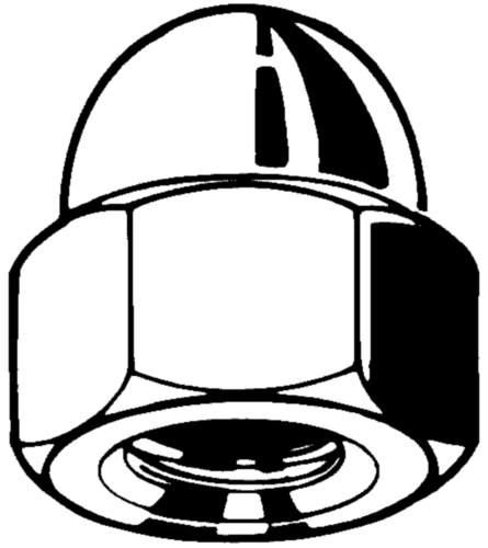 Écrou hexagonal borgne DIN 1587 Acier inoxydable (Inox) A8 (1.4529)