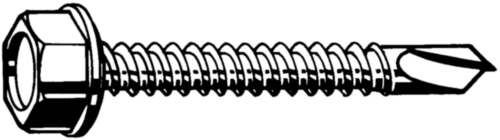 Self-drilling hexagon head screw washer faced DIN 7504 K Stainless steel A2