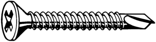 Self-drilling cross recessed countersunk head screw DIN 7504 O-H Stainless steel A2