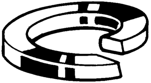 Anilha de mola com pontas quadradas DIN 127 B Aço inoxidável (Inox) D6 (1.4462)