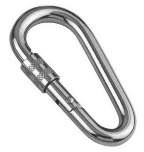Spring hook with lock nut Stainless steel A4 8X80MM