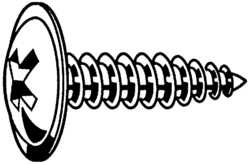 Platbolkopplaatschroef met kruisgleuf en aangeperste ring Staal Elektrolytisch verzinkt zwart gepassiveerd