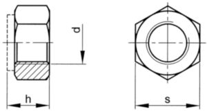 Prevailing torque type hexagon nut, all metal ISO 7042 Steel Zinc ...