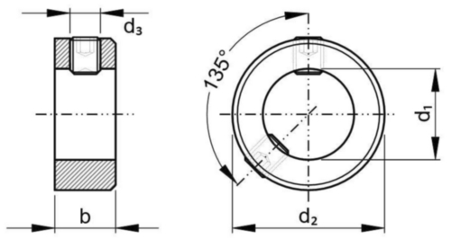 Stelring met binnenzeskant stelschroef met kratereind DIN ≈705A Automatenstaal met ISO 4029 70