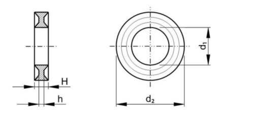 DUBO Borgring voor binnenzeskantschroeven met cilinderkop Kunststof Polyamide (nylon) 6 M14 Wit