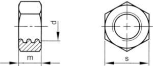 Hexagon nut for shuttering, knuckle thread Steel Plain 5 30MM ...