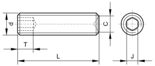 Wkręty dociskowe z gniazdem sześciokątnym z końcem wgłębionym UNC ASME B18.3 Alloy steel ASTM F912 Bez pokrycia 1/4-20X1 Inch