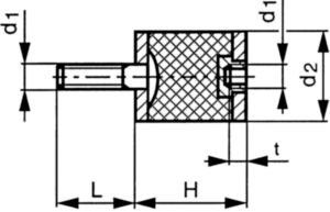 Cylindrical Mounting Type B Steel/natural Rubber Zinc Plated B30/30 ...