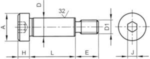 Made in US, Hex Socket Drive #10-24 Threads 3/8 Thread Length Standard Tolerance 1/4 Shoulder Diameter Meets ASME B18.3 18-8 Stainless Steel Shoulder Screw Partially Threaded 3 Shoulder Length Pack of 1 