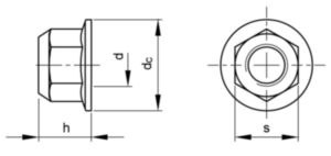 Prevailing torque type hexagon nut with flange all metal MF MBN 13023 ...