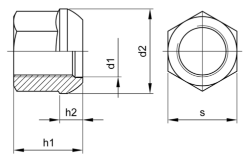 Hexagon wheel nut with spherical collar MF DIN 74361 A Steel Plain 8 ...