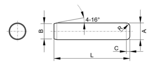 Parallel pin (dowel pin) hardened, ground ASME ASME B18.8.2 Steel HRC ...