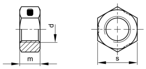 Biloc Prevailing Torque Type Hexagon Nut, All Metal Din ≈980v Steel 